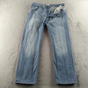 Levis 501 Jeans Mens 38x32 (Fits 36x32) Blue Light Wash Faded Y2K Style